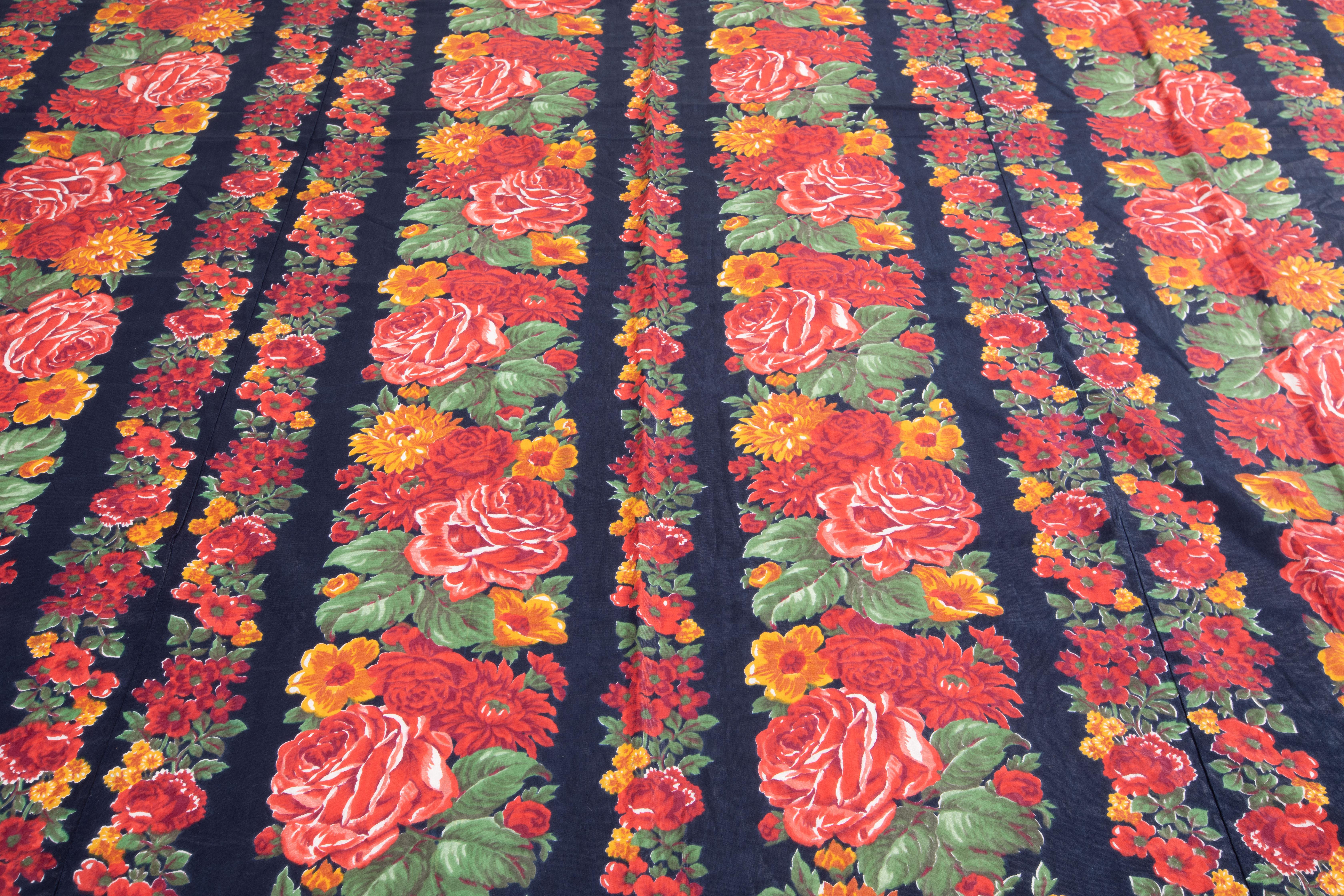 Russian Roller Printed Cotton Fabric Panel, Mid-20th Century or Earlier For Sale 5