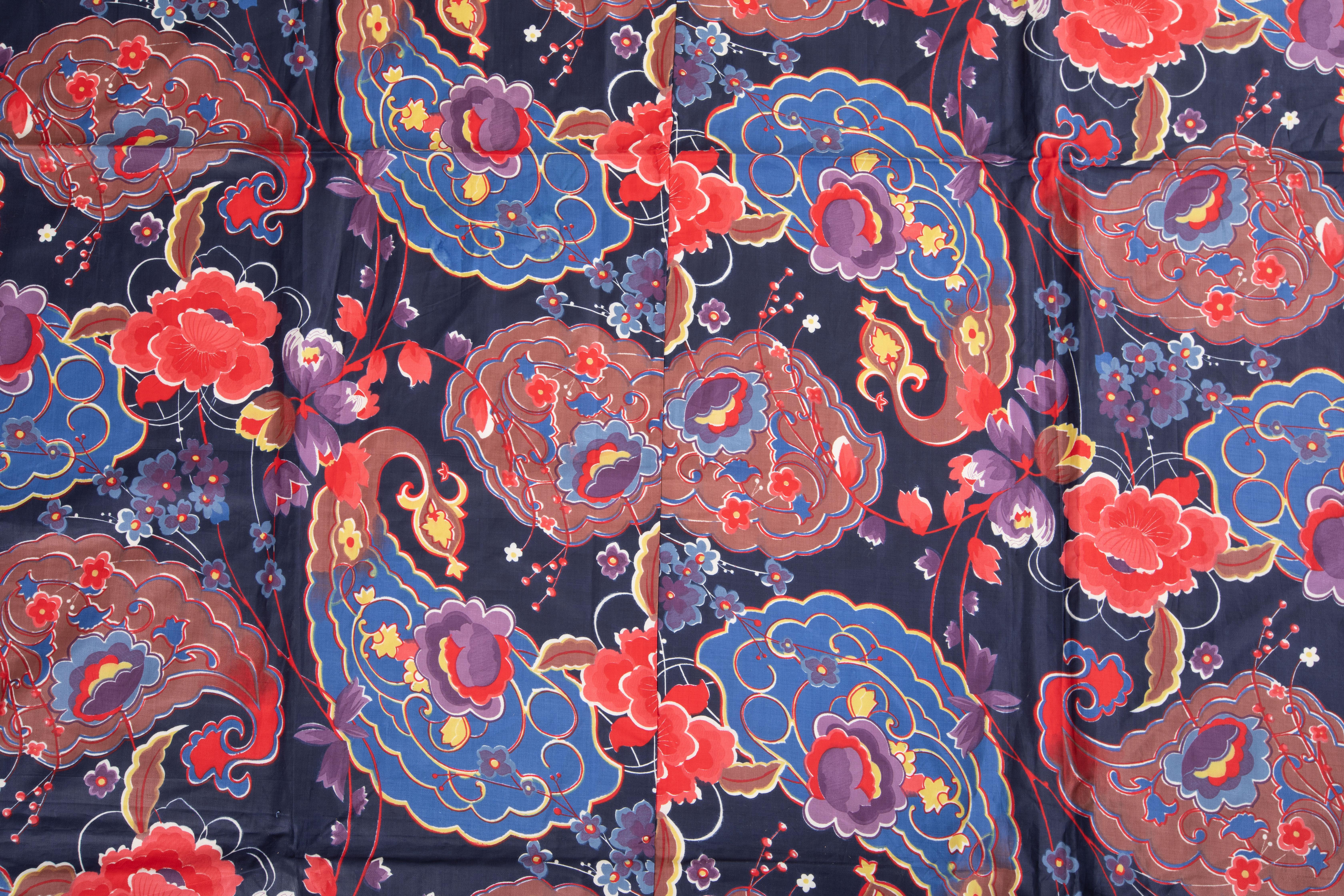 Russian Roller Printed Cotton Fabric Panel, Mid-20th Century or Earlier For Sale 5