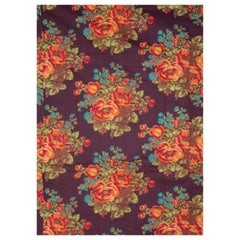 Russian Roller Printed Cotton Fabric Panel, Mid-20th Century or Earlier