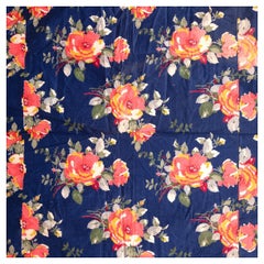 Russian Roller Printed Cotton Fabric Panel, Mid-20th Century or Earlier