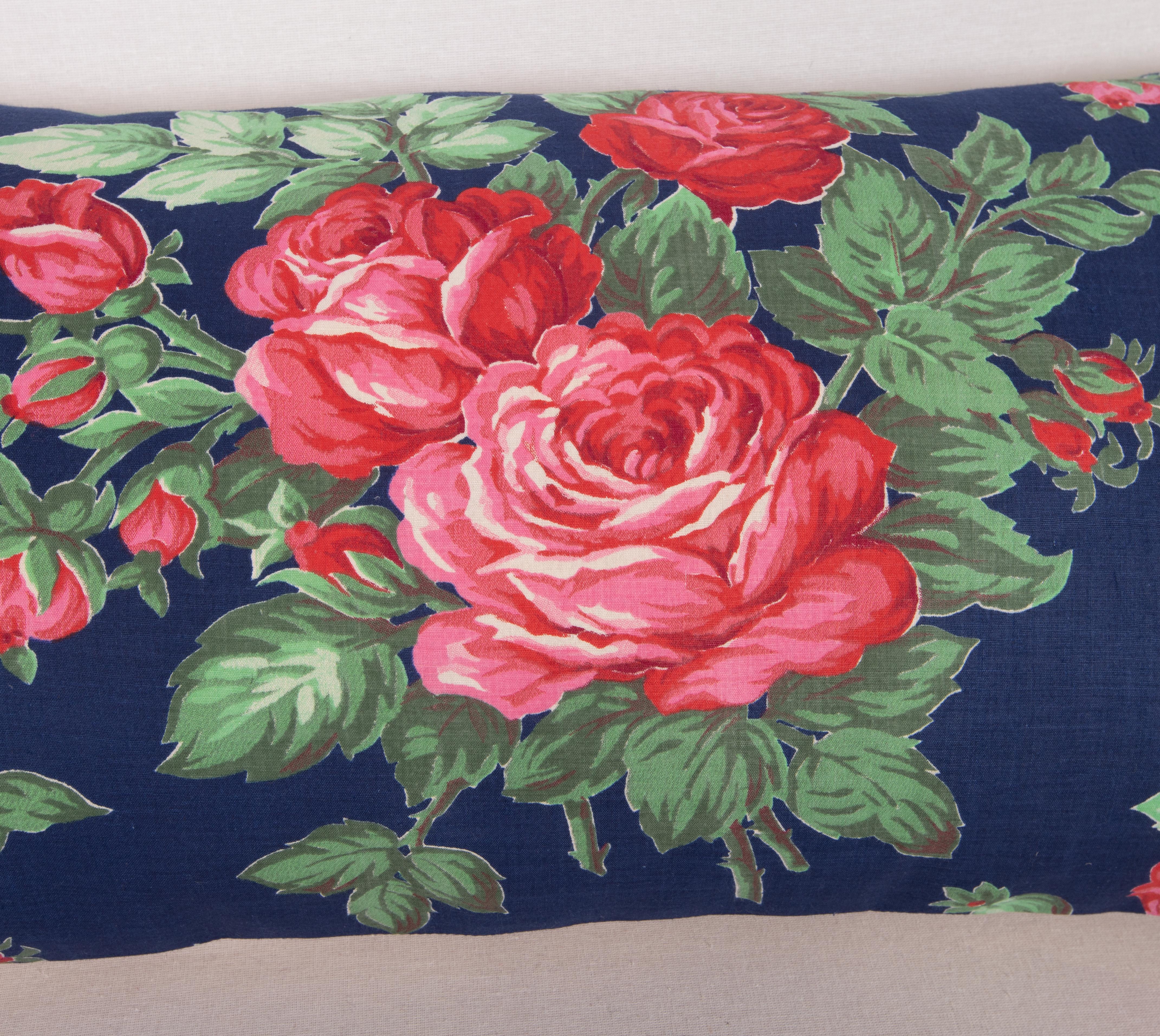 Cotton Russian Roller Printed Pillow Covers, Mid-20th C For Sale