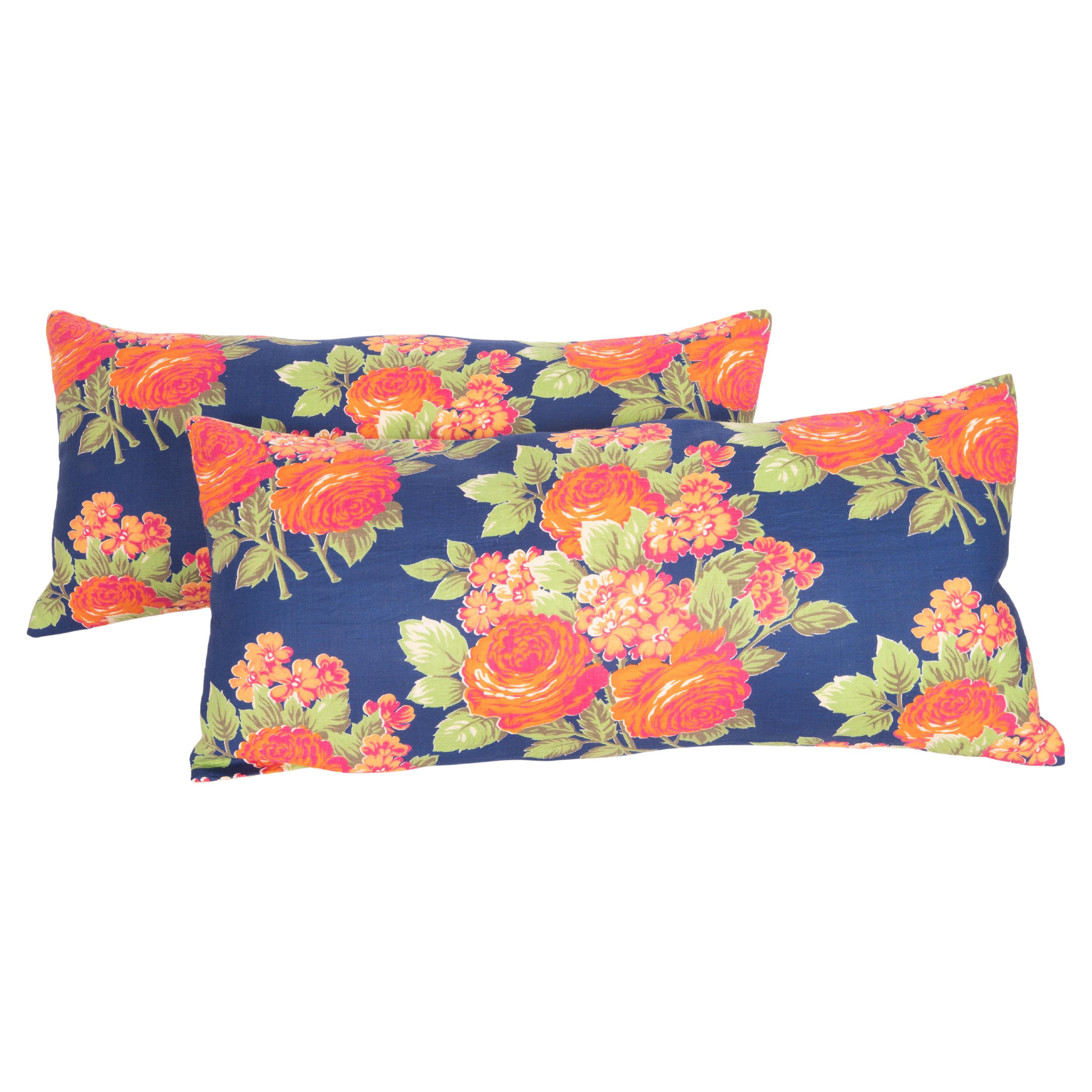 Russian Roller Printed Pillow Covers, Mid-20th C For Sale