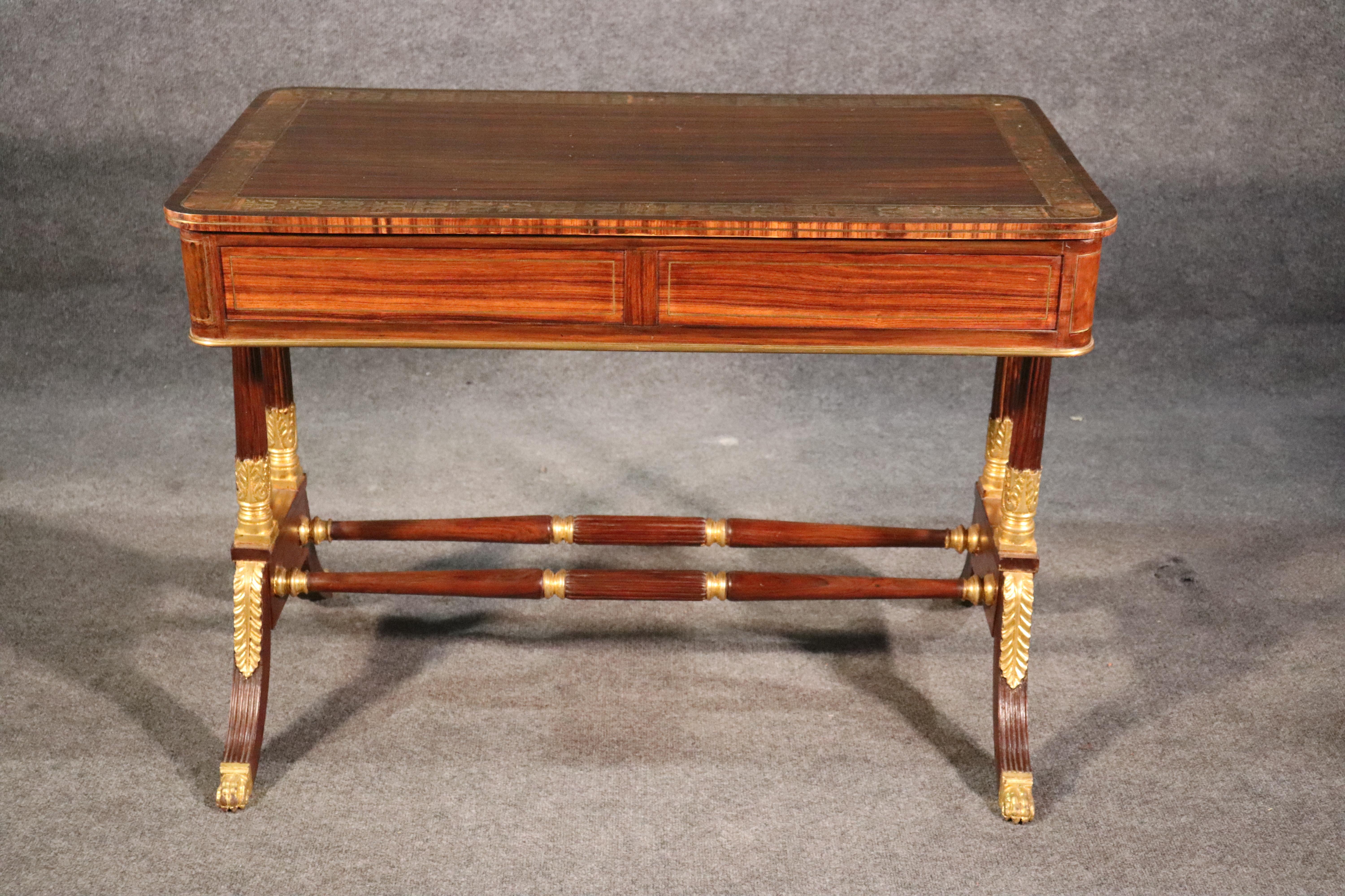 Russian Rosewood and Faux Rosewood Empire Writing Desk Boulle Inlay 6