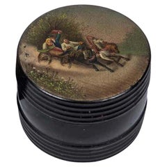 Russian Troika Papier Mâché Tea Caddy, 19th Century