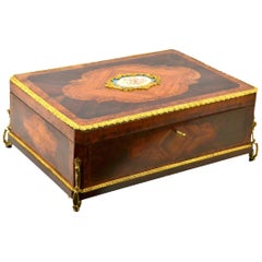 Russian Royal Box in Porcelain, Exotic Woods, and Ormolu