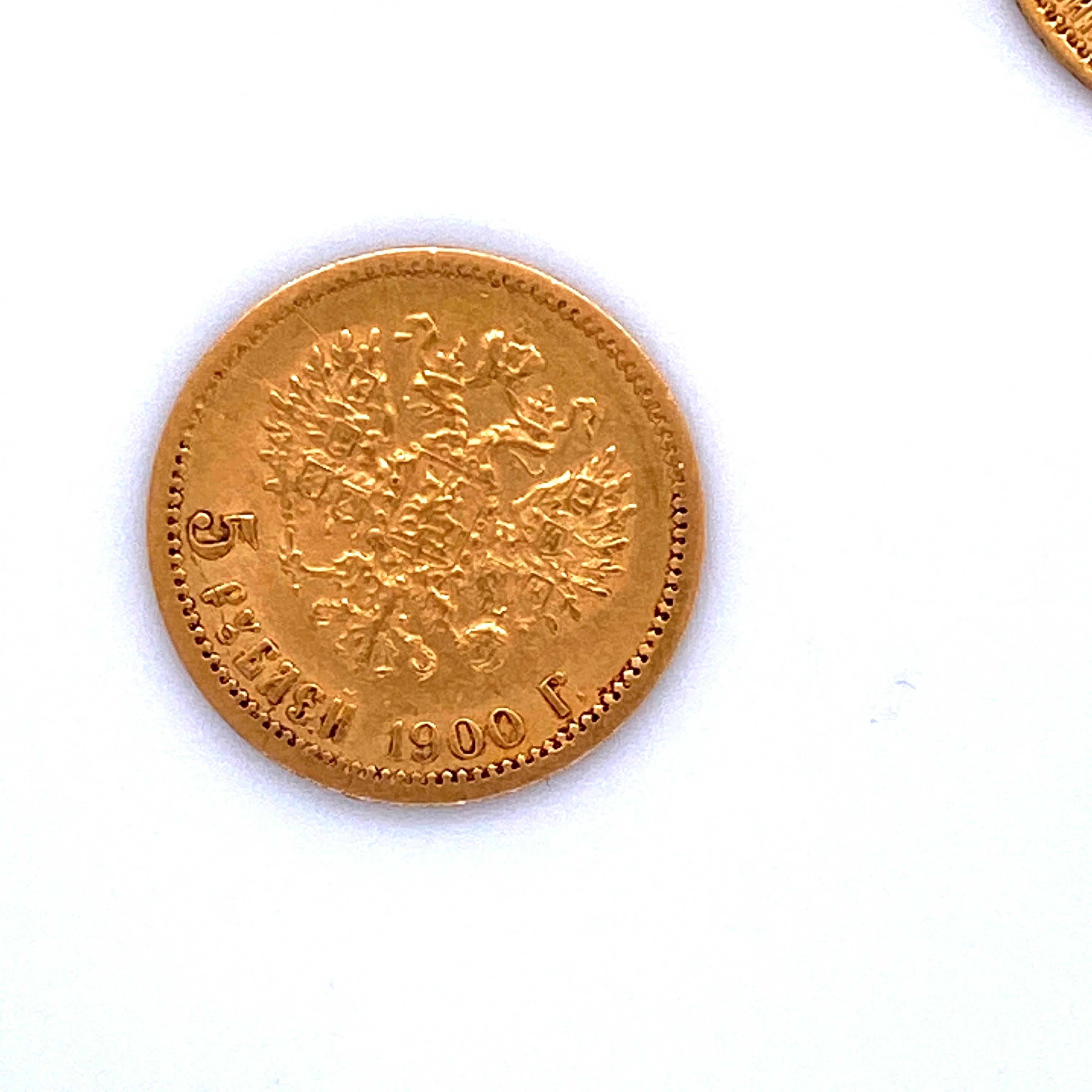 Russian Ruble Coin Gold Bracelet 22 Karat Yellow Gold 7