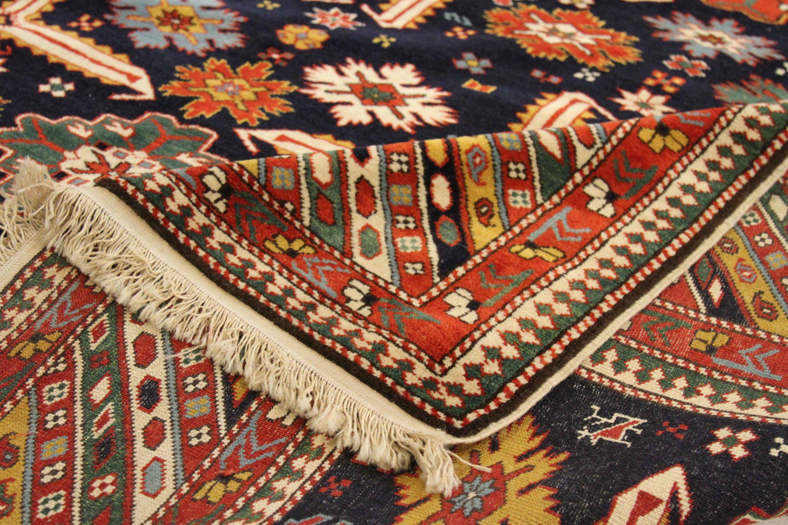 Tappeti russi - Lana, avorio, blu navy, rosso - 76054 In condizioni ottime in vendita a Dallas, TX