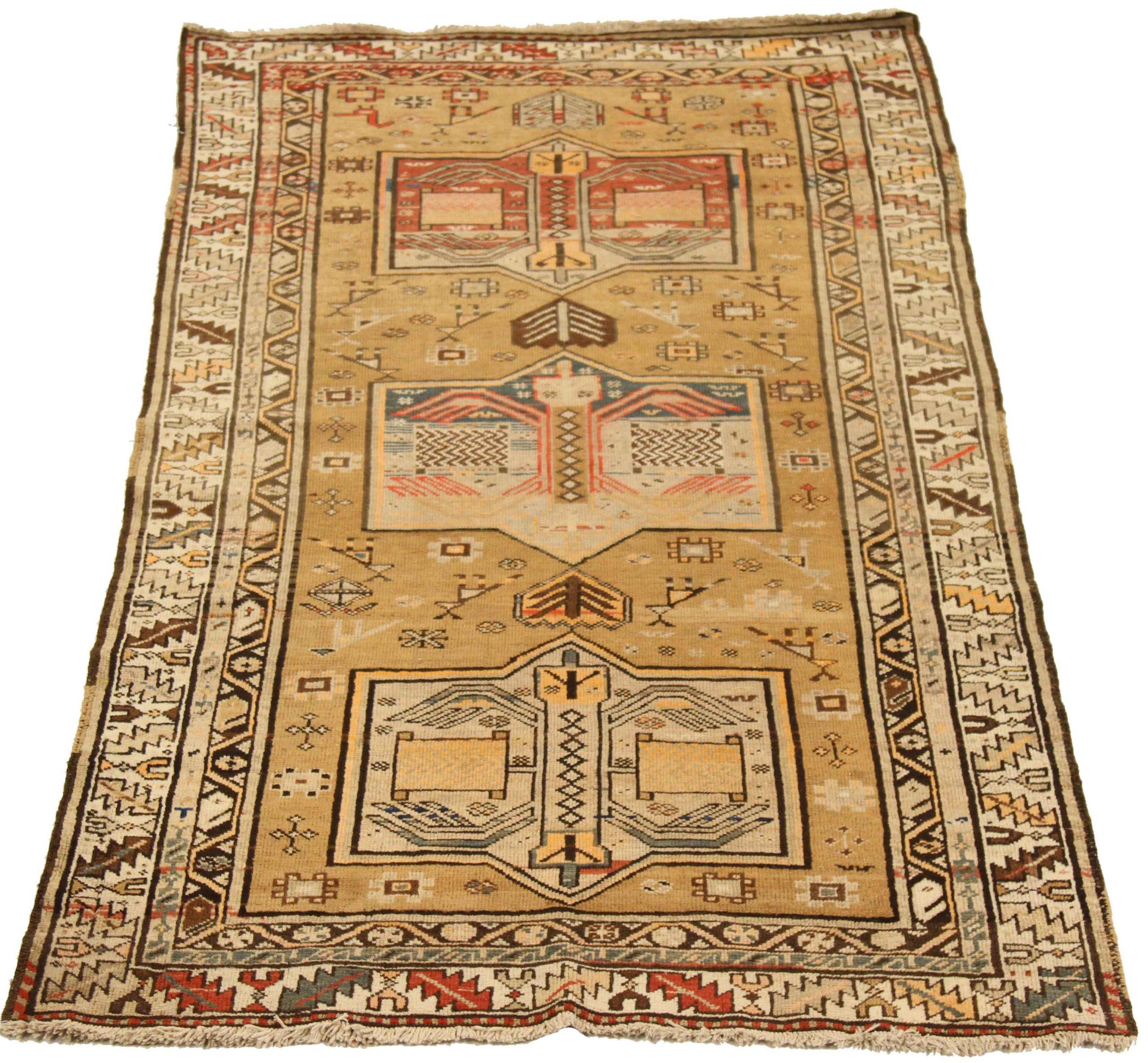 Discover the elegance of Russian Russian featuring Small Rug in Circa 1910. Designed with Wool and IvoryRedYellow, this exclusive design is perfect for enhancing your space.