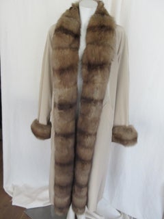 Russian Sable Fur Trim Trenchcoat