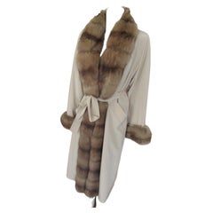Russian Sable Fur Trim Trenchcoat