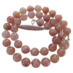 Salmon Quartz Neckalce with Rose Quartz Toggle Clasp