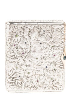 Antique Russian Samorodok Silver Gold and Diamond Cigarette Case  Peter Baskakov