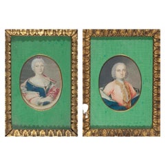 Portraits de l'école russe du XIXe siècle, gouache sur papier