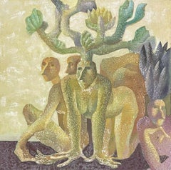 HUGE RUSSIAN SURREALIST ABSTRACT FIGURATIVE OIL PAINTING - SIGNED & DATED 2001