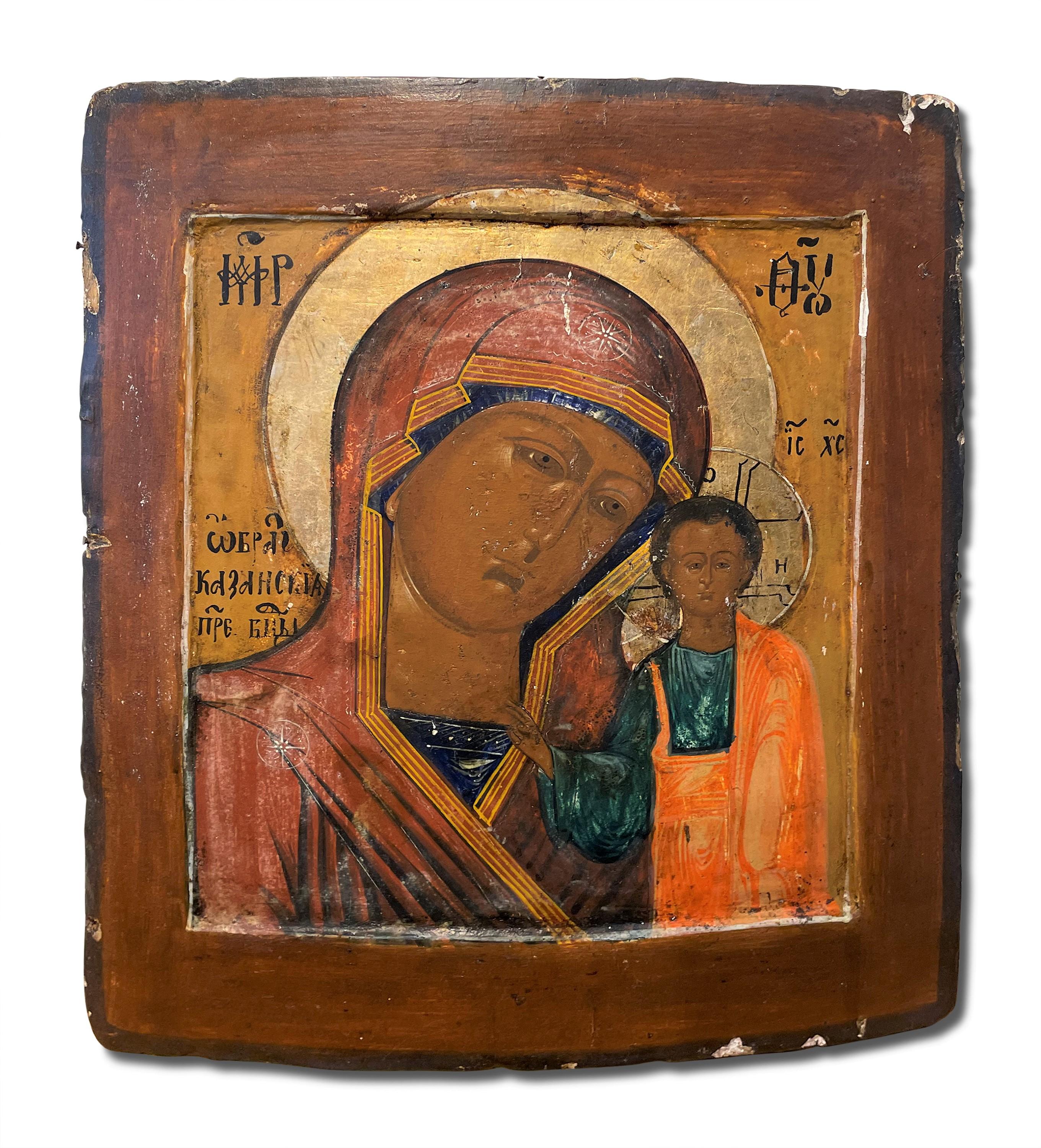 Russian School Figurative Painting - Madonna and Child - Classic Our Lady of Kazan