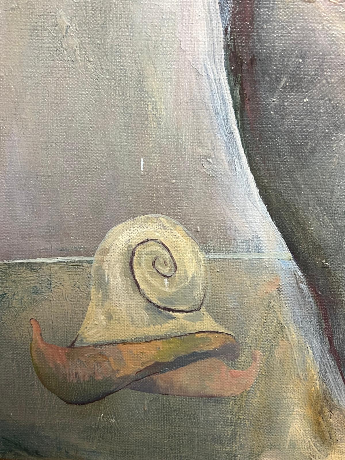 Pintura al óleo rusa modernista del siglo XX Desnudos masculinos en abrazo Abstracto en venta 1
