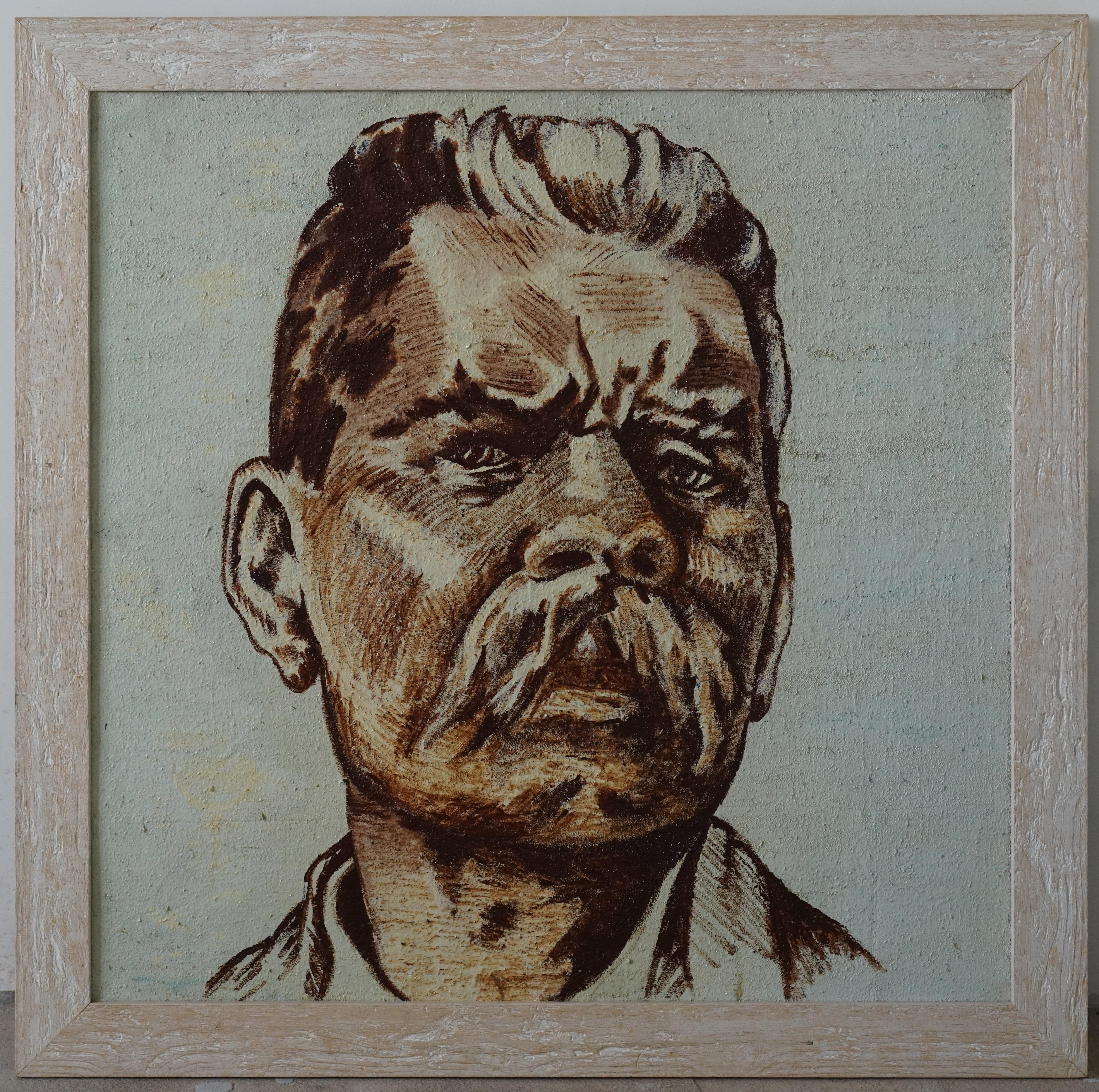 Russisches post-impressionistisches Porträt von Maxim Gorki – Painting von Russian School