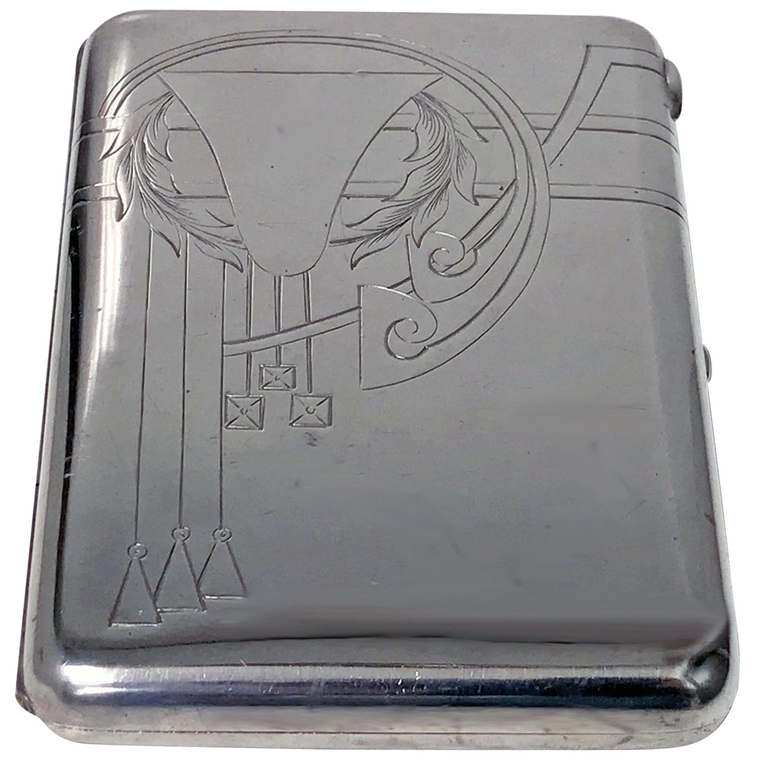 Russian Silver Cigarette Case, 1908-1926, Feodosii Ivanovich Pekin, Moscow