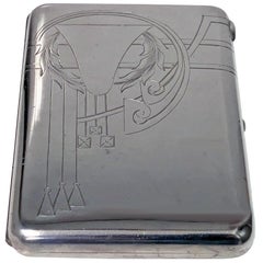 Antique Russian Silver Cigarette Case, 1908-1926, Feodosii Ivanovich Pekin, Moscow