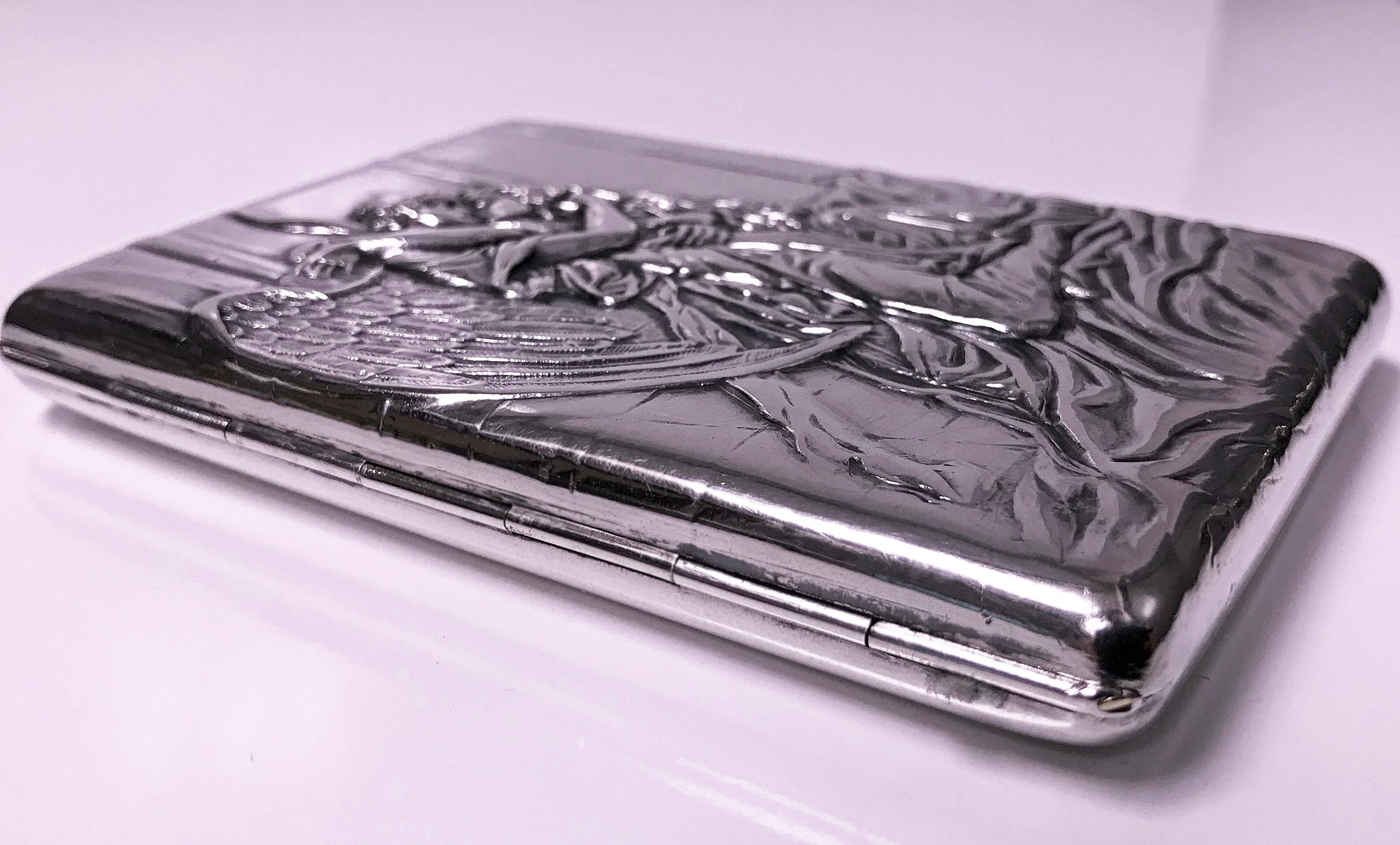 Russian Silver Cigarette Case Box, Konstantin Skvortsov, Moscow, 1887-1908 3