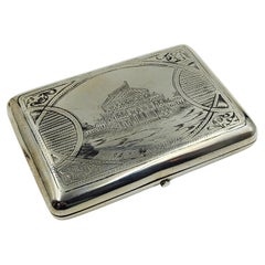 Pitillera rusa de plata con níquel Siglo XX