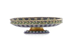Russian Silver Cloisonné Enamel Dish, 1890s by Ovchinnikov
