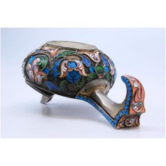 Russian silver cloissonè KOVSCH cup with enamels all around and handle