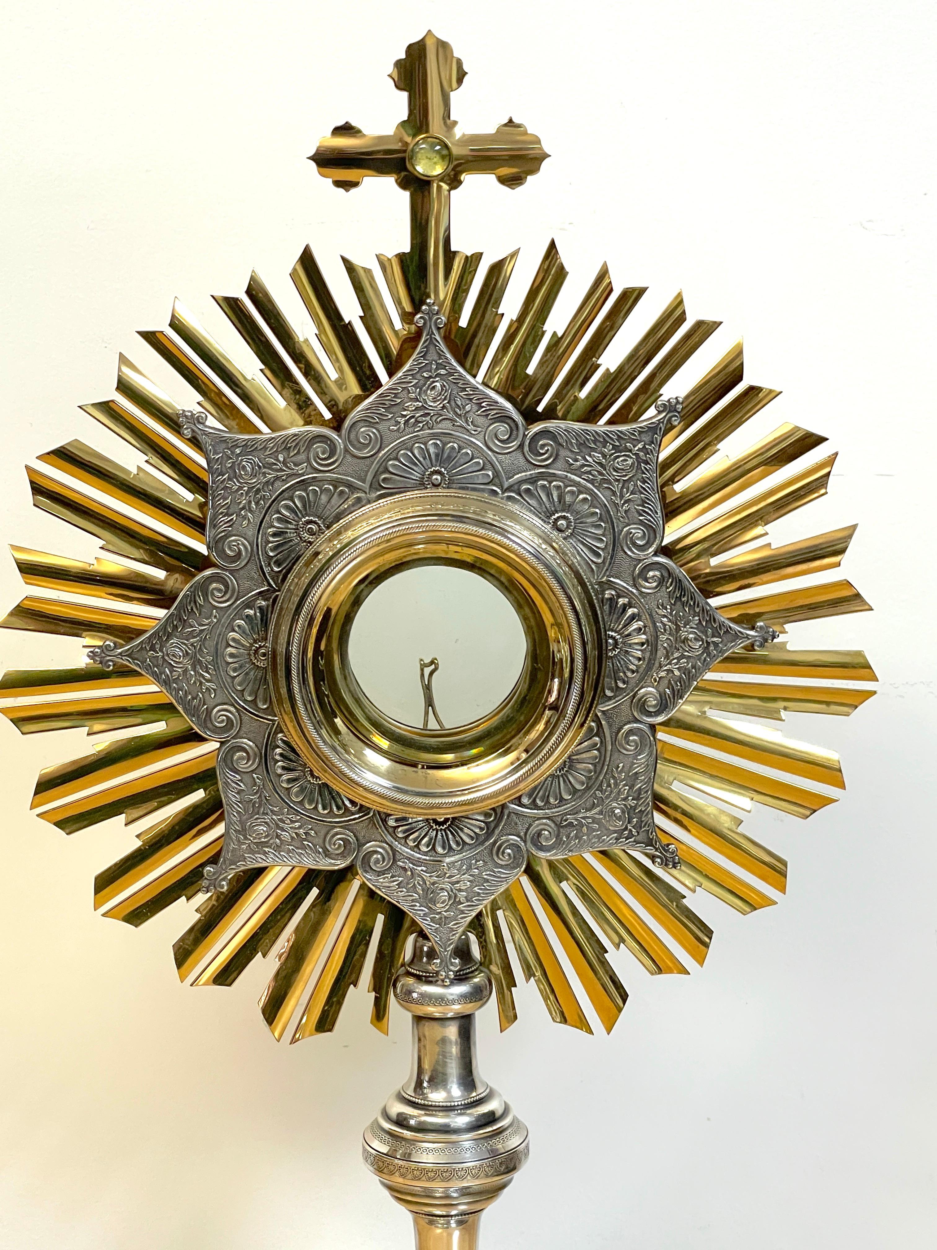 Russian Silver & Gilt Bronze Monstrance/Reliquary In Good Condition In West Palm Beach, FL