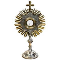 Russian Silver & Gilt Bronze Monstrance/Reliquary