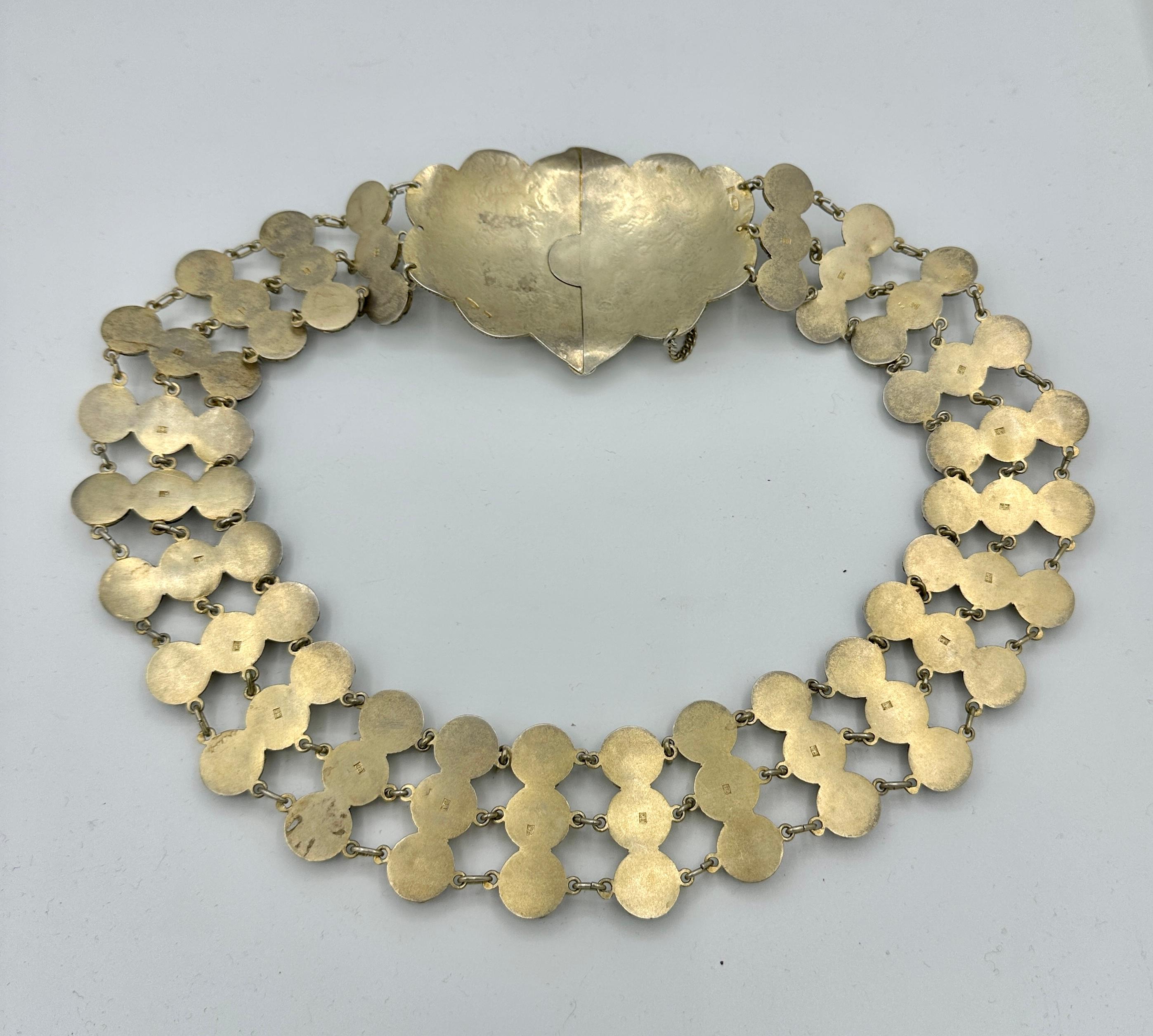 Cintura o collana russa in argento dorato e smalto San Pietroburgo 1908-1917 V.I.I. Victorov in vendita 8