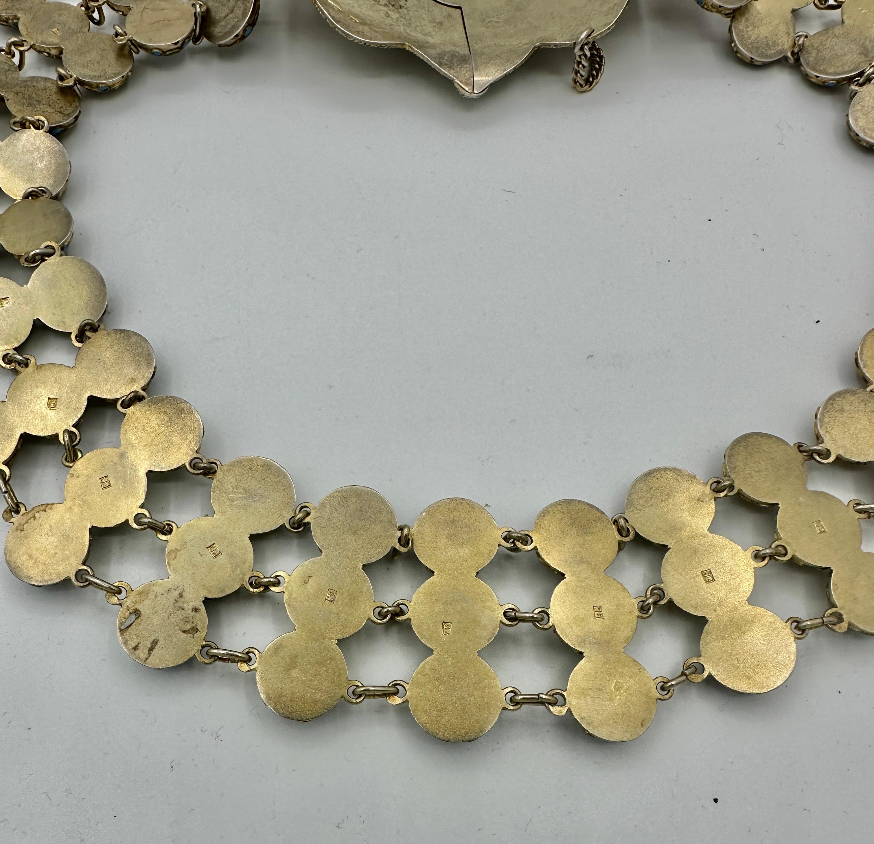 Cintura o collana russa in argento dorato e smalto San Pietroburgo 1908-1917 V.I.I. Victorov in vendita 9
