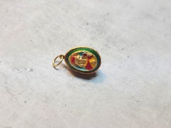 Imperial Silver Gilt Enamel Egg Pendant Mother of God