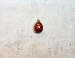 Imperial Silver Gilt Enamel Egg Pendant With A large Gilt "R"