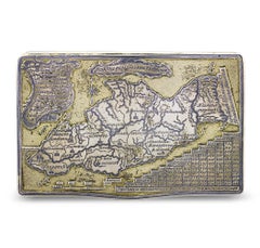 Russian Silver, Gold And Niello Topographical Snuff Box