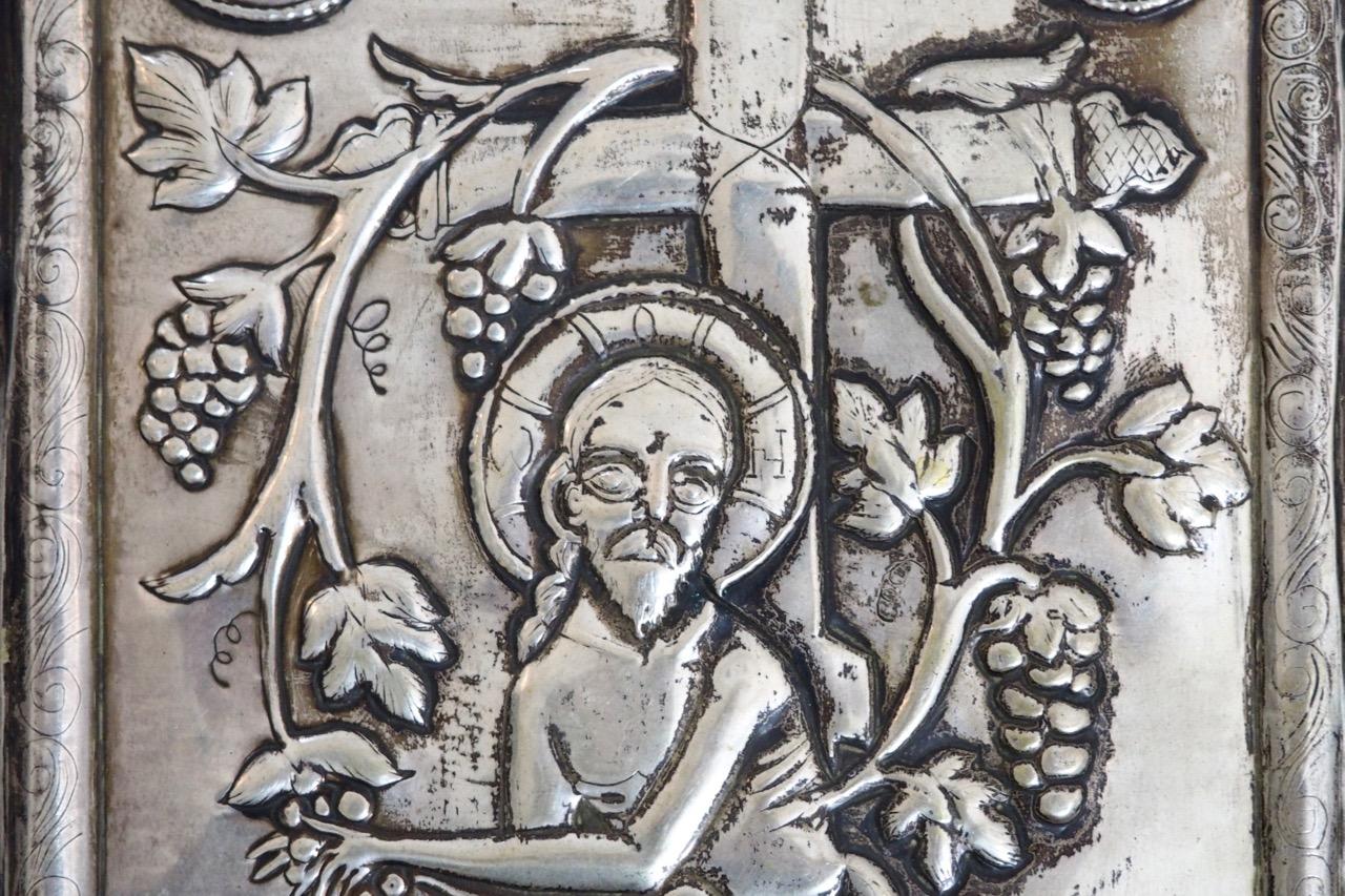 Russian Silver Icon, Stamped/Signed, 19th Century In Good Condition For Sale In Aalsgaarde, DK