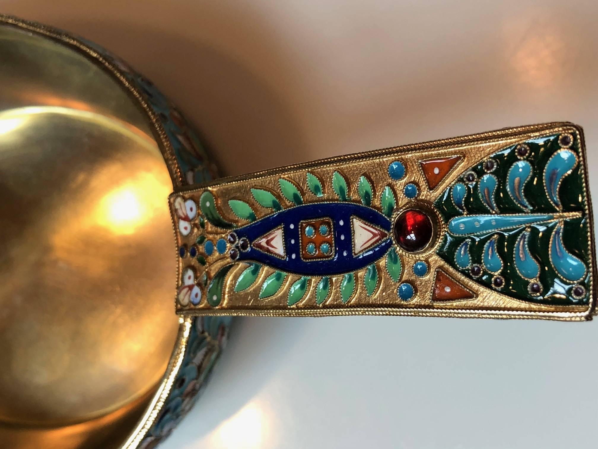 Russian Silver, Jeweled and Enamel Kovsch, Modelled as a Bird 3