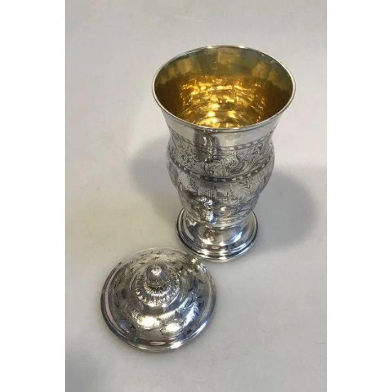 Russian Silver Lidded Goblet In Good Condition For Sale In Copenhagen, DK