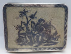 Russian Silver Niello Tobacco Box, Moscow, circa 1820-1830