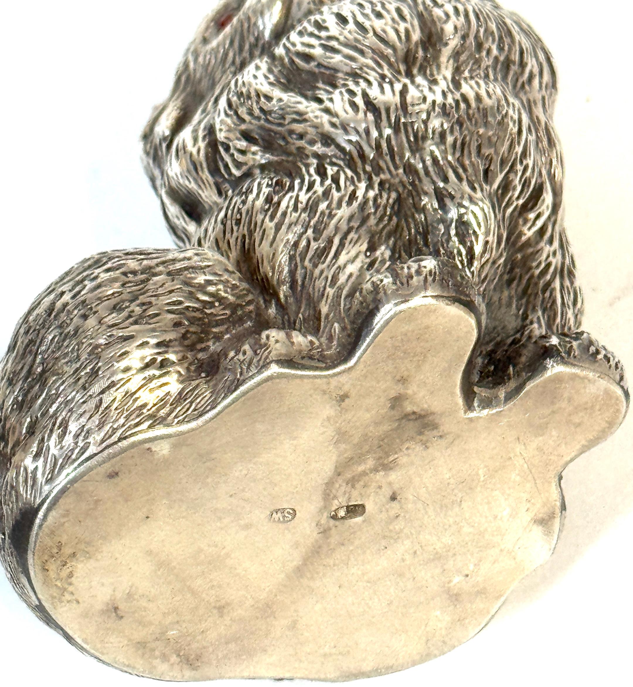 Sculpture russe en argent représentant un chat persan, période soviétique, 88 Zolotnik, marquée 