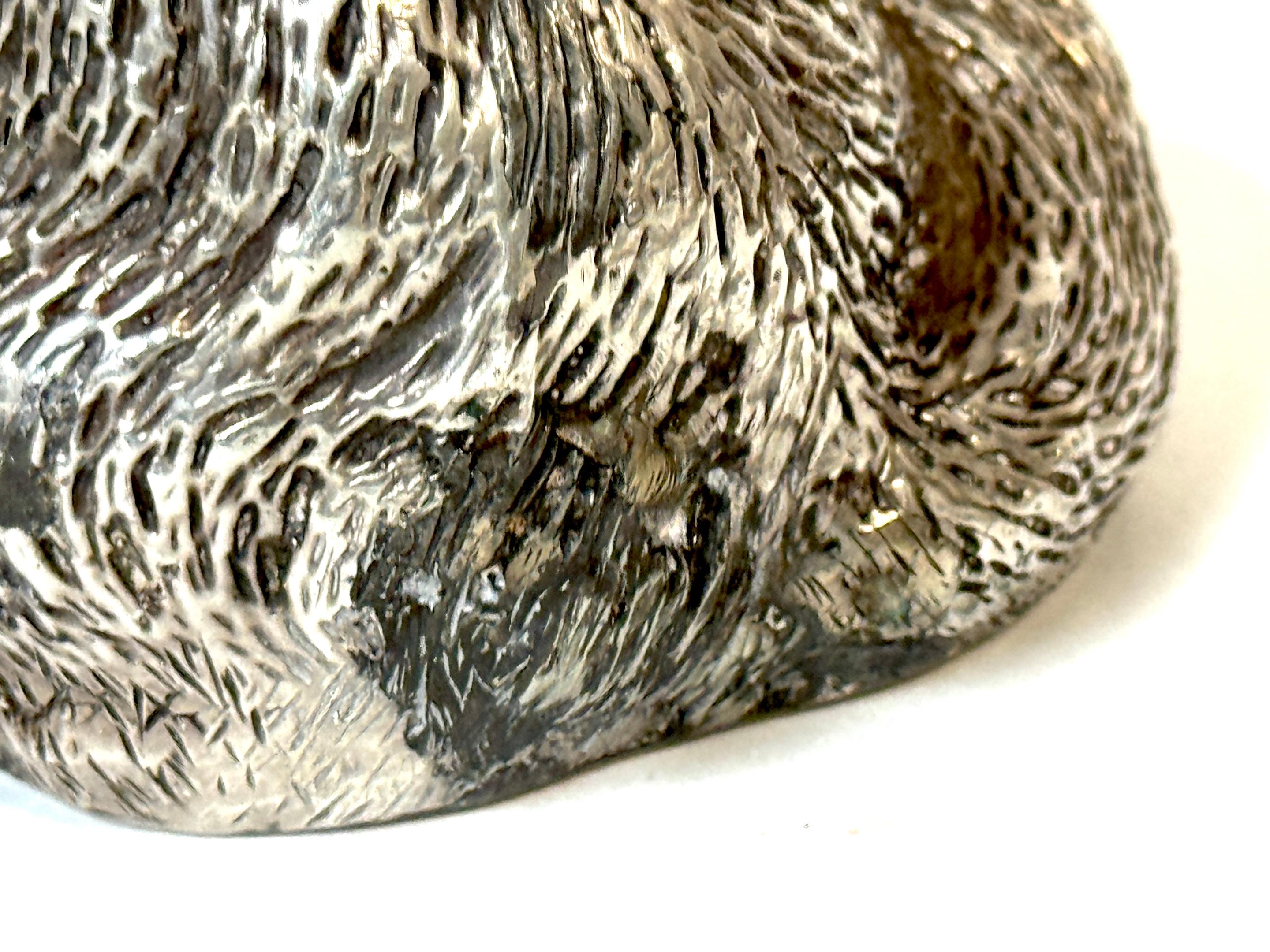 Sculpture russe en argent représentant un chat persan, période soviétique, 88 Zolotnik, marquée 