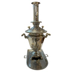 Russian Silver Plate Samovar with Tray Set
