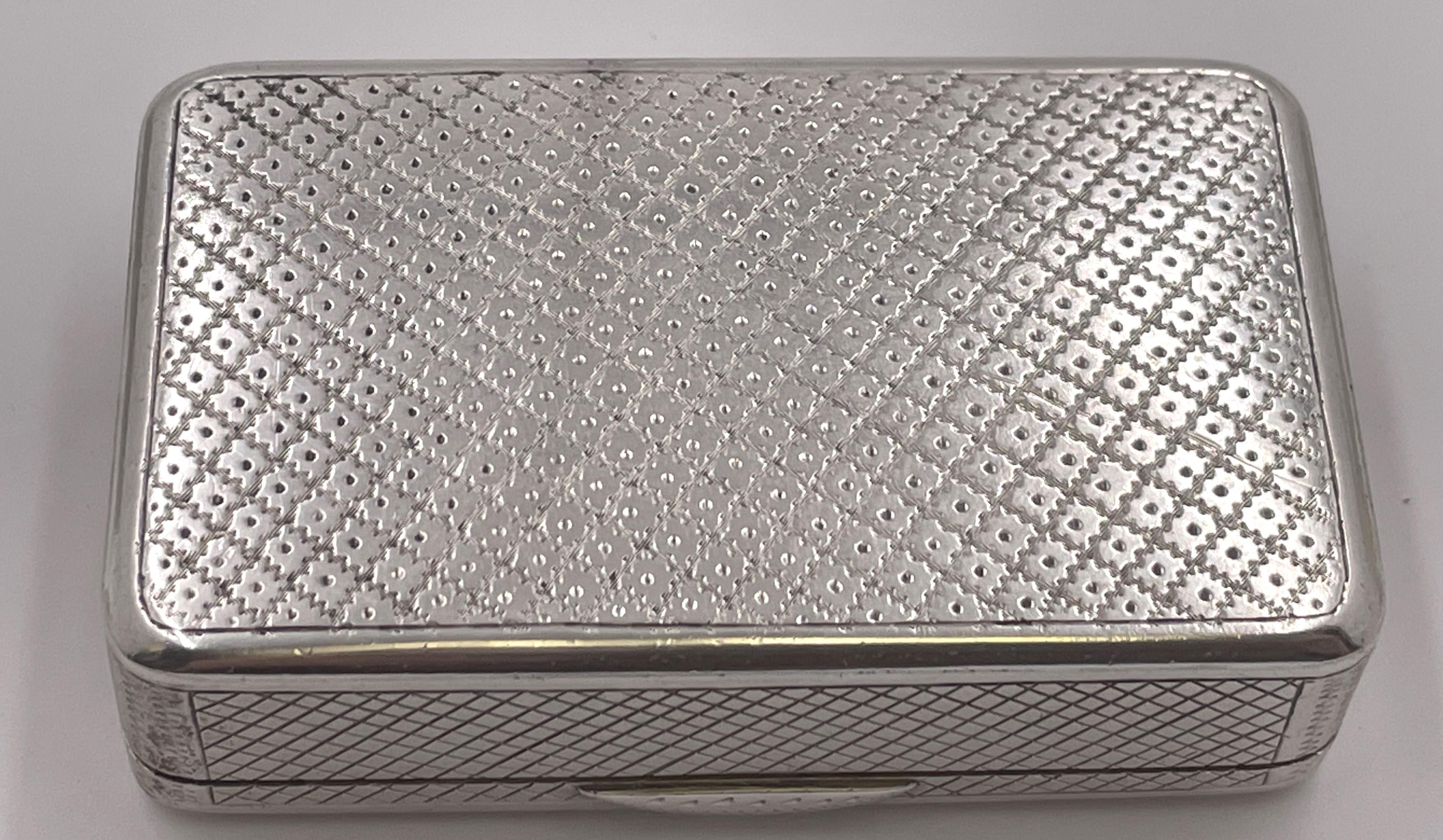 Russische Silber Schnupftabakdose von 1872 (Spätes 19. Jahrhundert) im Angebot