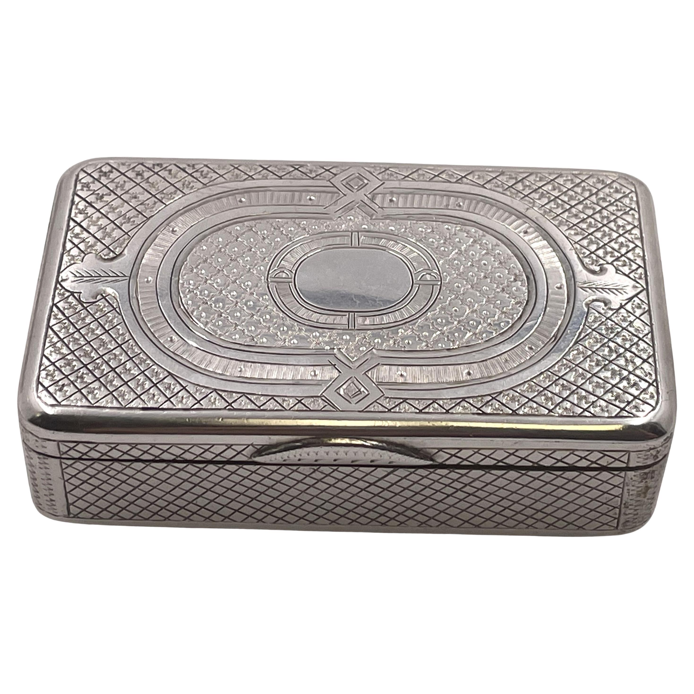 Russische Silber Schnupftabakdose von 1872 im Angebot