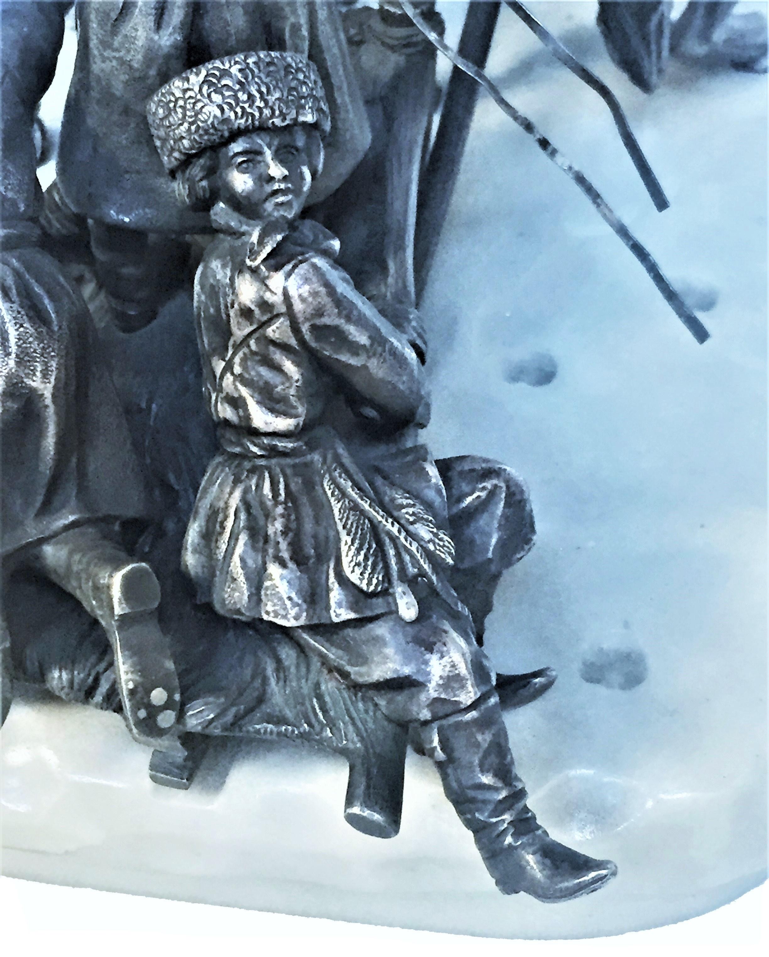 Sculpture russe Troïka en argent:: I. Sazikov d'après E. Lanceray:: Moscou:: vers 1875 en vente 3