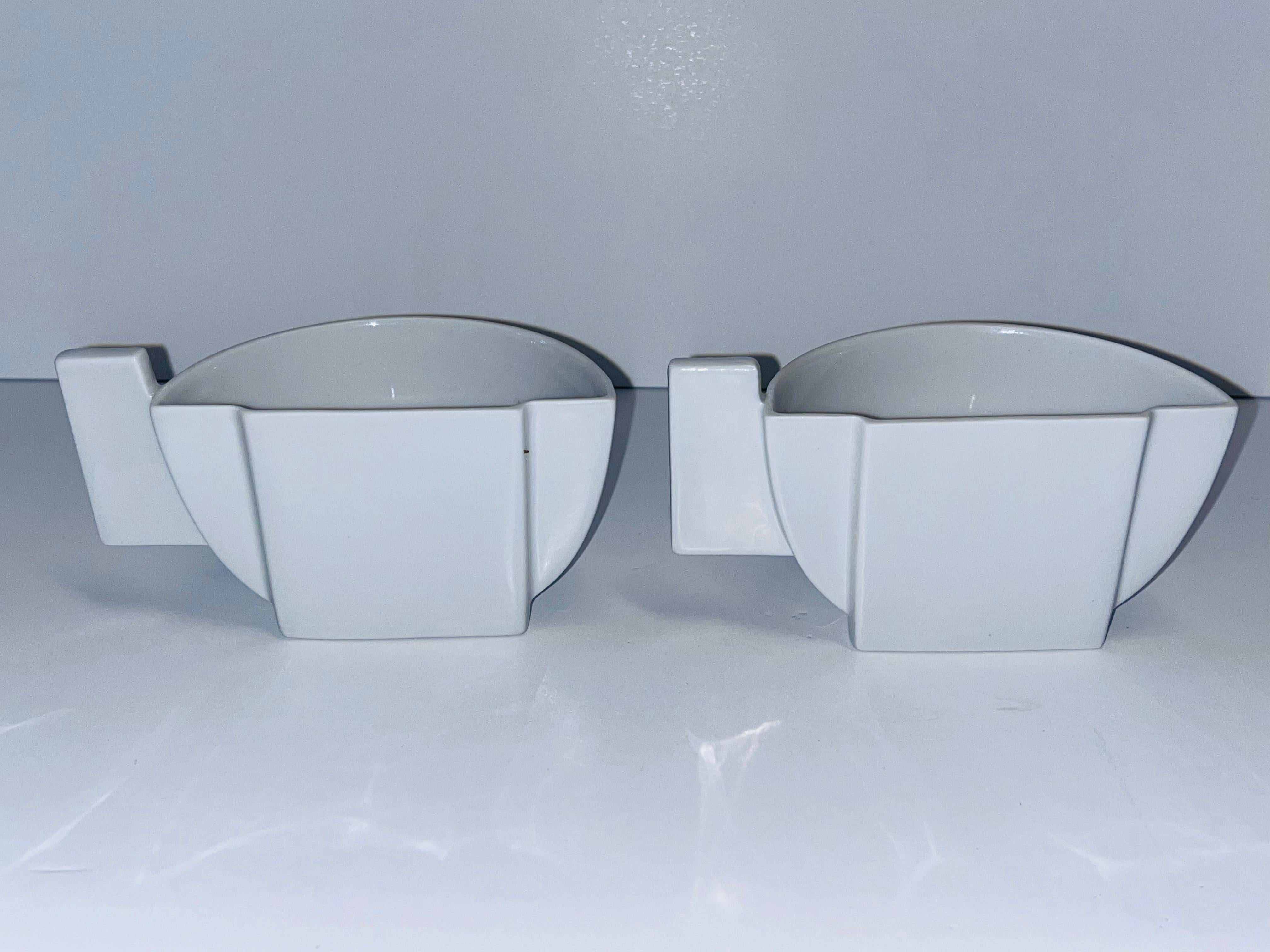 Russian Suprematist Kazimir Malevich Style White Porcelain Tea Service for Two For Sale 11