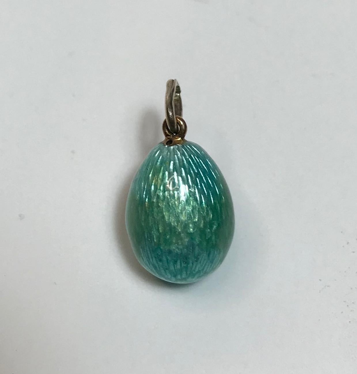 russian enamel egg pendant