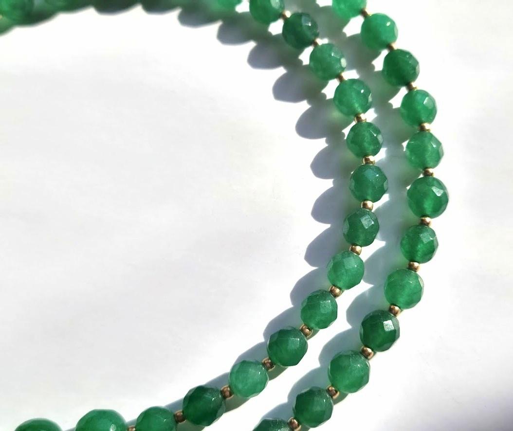 Modern Russian Green Beryl Necklace For Sale