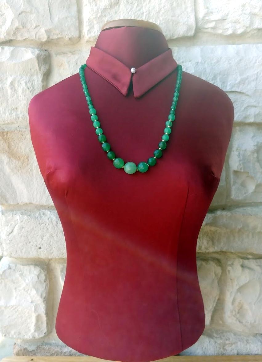 Russian Green Beryl Necklace In Excellent Condition For Sale In Chesterland, OH