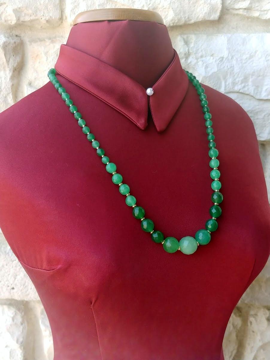 Russian Green Beryl Necklace For Sale 1