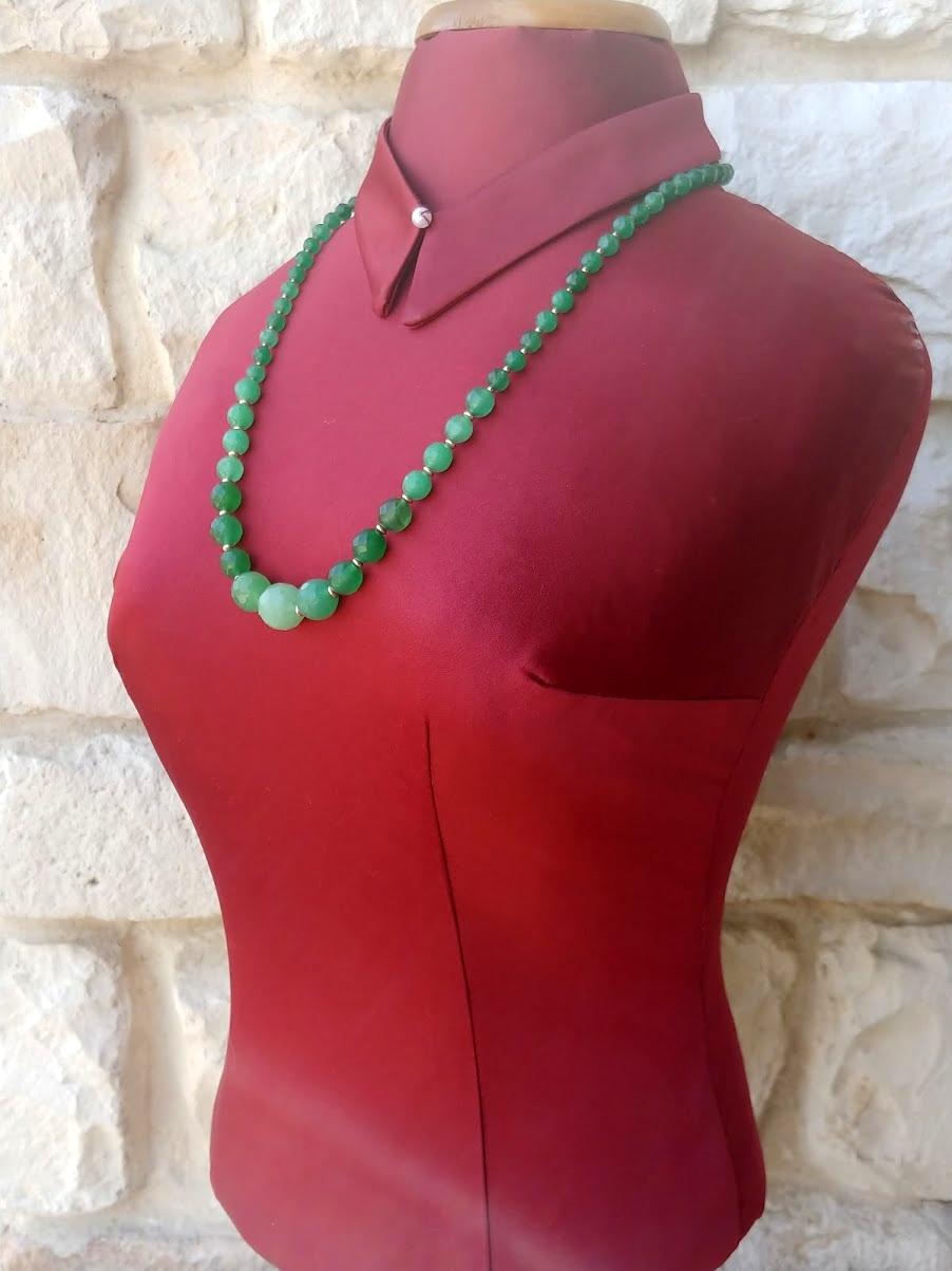 Russian Green Beryl Necklace For Sale 3
